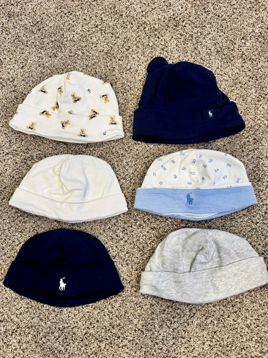 Ralph Lauren Other - Ralph Lauren Baby Beanie Set - Navy, White, Gray, Light Blue